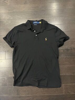 Polo by Ralph Lauren Black Polo with Gold Pony Embroidery
